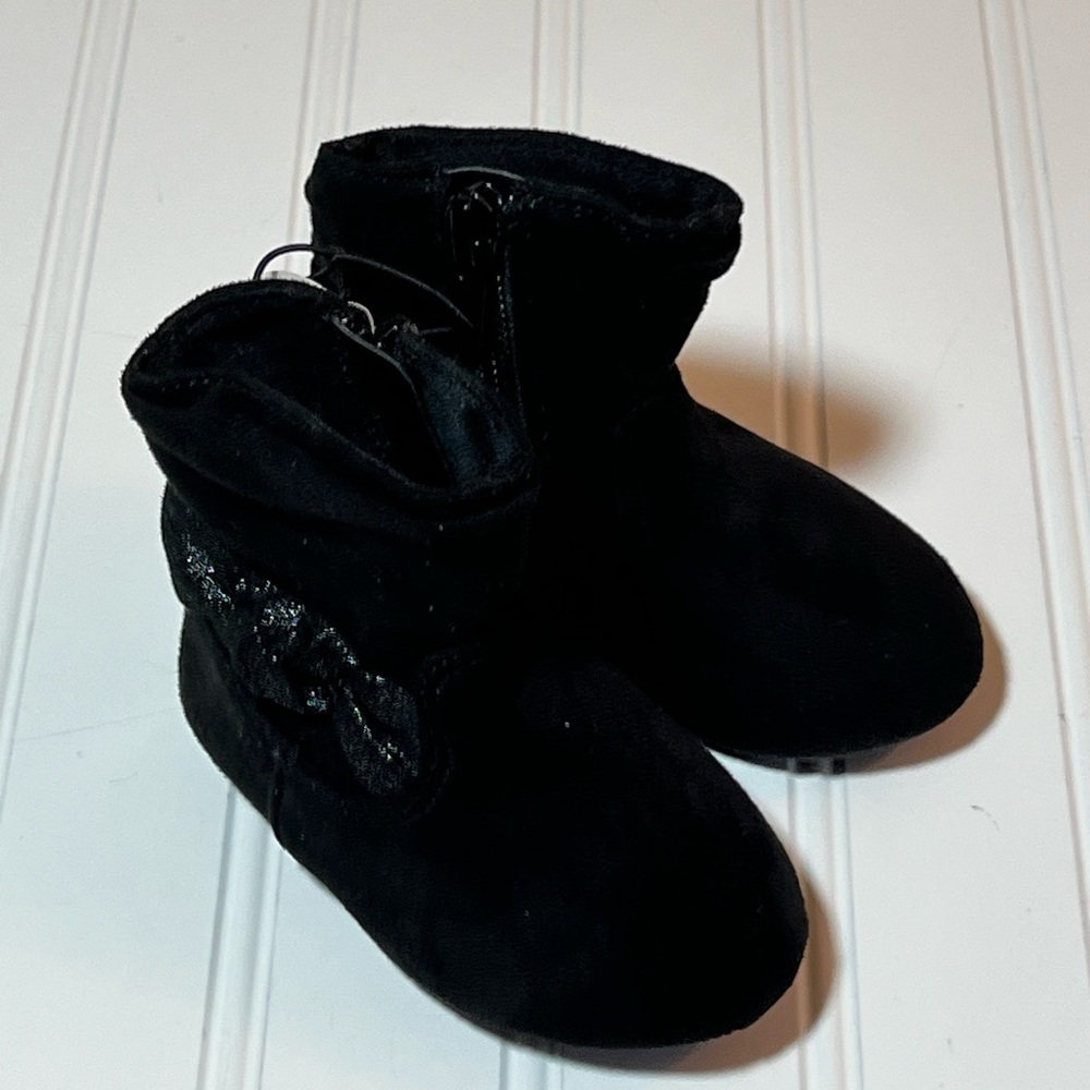 Wonder Nation Black Baby Kids Boots Size 3 NWT